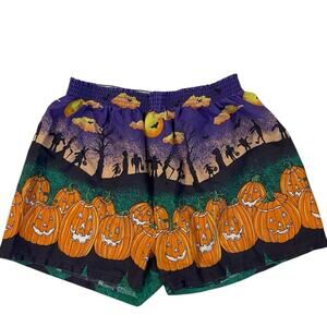 Vintage Y2K Halloween Shorts Mens Large Cotton Spooky Witchy Bats Party Boxers
